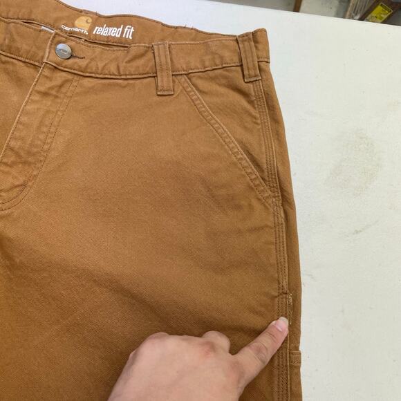 Carhartt Relaxed Fit Tan Canvas Workwear Utility Pant Jeans size 36X32 - Picture 7 of 16